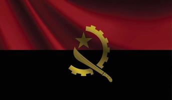 angola flaggenschwenkender hintergrund für patriotisches und nationales design vektor