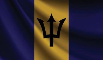 barbados fahnenschwenkender hintergrund für patriotisches und nationales design vektor