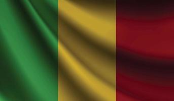 Mali-Flagge weht. hintergrund für patriotisches und nationales design vektor
