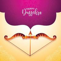 Lord Rama mit Pfeil und Bogen, der Ravana im fröhlichen Dussehra-Design tötet vektor