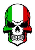 Schädel in den Farben der italienischen Flagge vektor