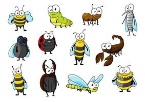 tecknad serie rolig insekt djur tecken vektor