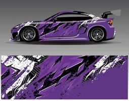 bil wrap design vektor. grafisk abstrakt stripe racing bakgrund kit designs för wrap fordon racer bil rally äventyr och livery vektor