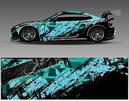 Auto-Wrap-Design-Vektor. grafische abstrakte Streifen-Rennhintergrund-Kit-Designs für Wrap-Fahrzeug-Rennwagen-Rallye-Abenteuer und Lackierungen vektor