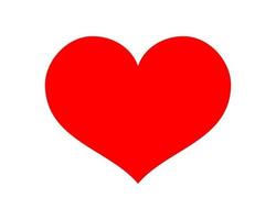 röd form kärlek hjärta ikon vektor isolerat på vit bakgrund.