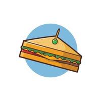 illustration av smörgås - vektor tecknad serie illustration design - mat logotyp