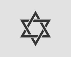 jewish stjärna av David ikon. vektor sex spetsig stjärnor symbol.