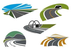 Asphalt Autobahnen und Straßen abstrakte Symbole