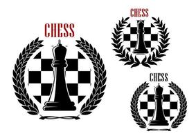 schack ikoner med svart drottningar vektor