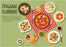 utsökt picknick maträtter av italiensk kök ikon vektor