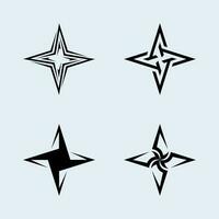 shuriken stjärnor packa vektor med typer av form