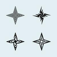 shuriken stjärnor packa vektor med typer av form