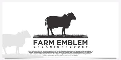 Vektor-Illustration Black-Angus-Logo-Design-Vorlage Kuhfarm-Logo-Design Premium-Vektor Teil 2 vektor