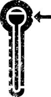 Distressed Symbol heißes Thermometer vektor