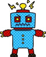 skurriler Cartoon-Roboter im Comic-Stil vektor