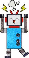 Retro-Grunge-Textur-Cartoon-Roboter vektor