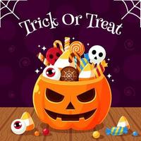 halloween trick or treat bakgrundskoncept vektor