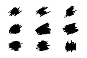 vektor uppsättning av svart Färg handritning klottra linje på vit bakgrund