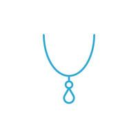 eps10 blaues Vektor-Halsketten- oder Anhänger-Kunstsymbol isoliert auf weißem Hintergrund. Medaillon-Umrisssymbol in einem einfachen, flachen, trendigen, modernen Stil für Ihr Website-Design, Logo und mobile Anwendung vektor