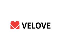 velove-Logo-Design, V-Love-Logo-Design-Vektorvorlage vektor
