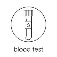 linje ikon blod testa vektor