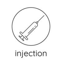Liniensymbol Spritze zur Injektion vektor