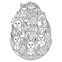 Kaninchen im Osterei vektor