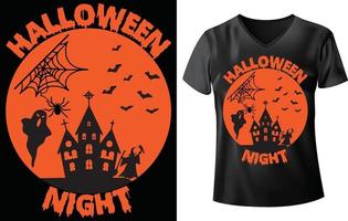 Halloween-T-Shirt, Halloween-Nacht vektor