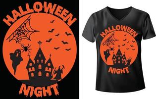 halloween t-shirt, halloween natt vektor