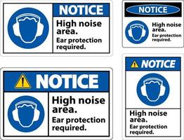 Hinweis Gehörschutz erforderlich Schild auf weißem Hintergrund vektor