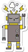 Aufkleber eines niedlichen Cartoon-Roboters vektor