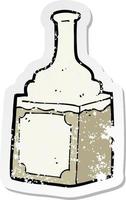 retro nödställd klistermärke av en tecknad whiskyflaska vektor