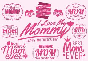 Free Happy Mother's Day Typografie Vektor