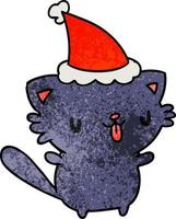 weihnachten strukturierte karikatur der kawaii katze vektor