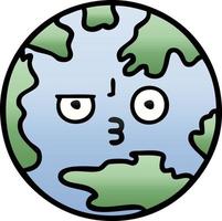 Farbverlauf schattiert Cartoon Planet Erde vektor