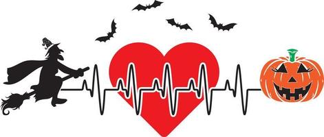 Halloween-Herzschlag, Halloween-LKW, fröhliches Halloween, Vektorillustrationsdatei vektor