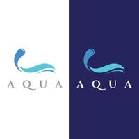 naturlig blå ren aqua vatten logotyp design.aqua abstrakt design med disposition.dricka eller mineral vatten tecken ikon. vektor