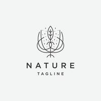 natur linje logotyp design mall platt vektor