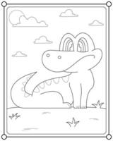 niedlicher dinosaurier geeignet für kinderfarbseiten-vektorillustration vektor