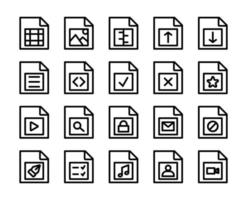 uppsättning av fil och dokumentera ikoner, uppsättning av fil och dokumentera samling i svart Färg för hemsida design, design element för din projekt. vektor illustration, fil och dokumentera ikon