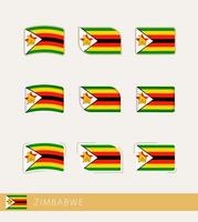 Vektorflaggen von Simbabwe, Sammlung von Simbabwe-Flaggen. vektor
