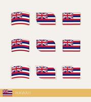 vektor flaggor av hawaii, samling av hawaii flaggor.