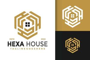 h Brief Hexagon Haus Logo Design, Markenidentität Logos Vektor, modernes Logo, Logodesigns Vektorillustrationsvorlage vektor