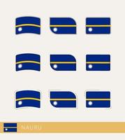 Vektorflaggen von Nauru, Sammlung von Nauru-Flaggen. vektor