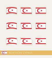vektor flaggor av nordlig Cypern, samling av nordlig cypern flaggor.