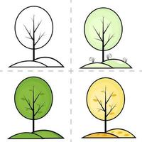 uppsättning av fyra säsonger träd vektor