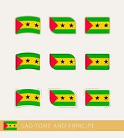 Vektorflaggen von Sao Tome und Principe, Sammlung von Sao Tome und Principe-Flaggen. vektor