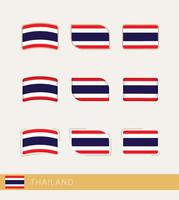 vektor flaggor av thailand, samling av thailand flaggor.