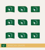 vektor flaggor av afrikansk union, samling av afrikansk union flaggor.
