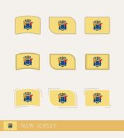 Vektorflaggen von New Jersey, Sammlung von New-Jersey-Flaggen. vektor